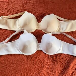 Vanity Fair Cream and White Bras 44DD